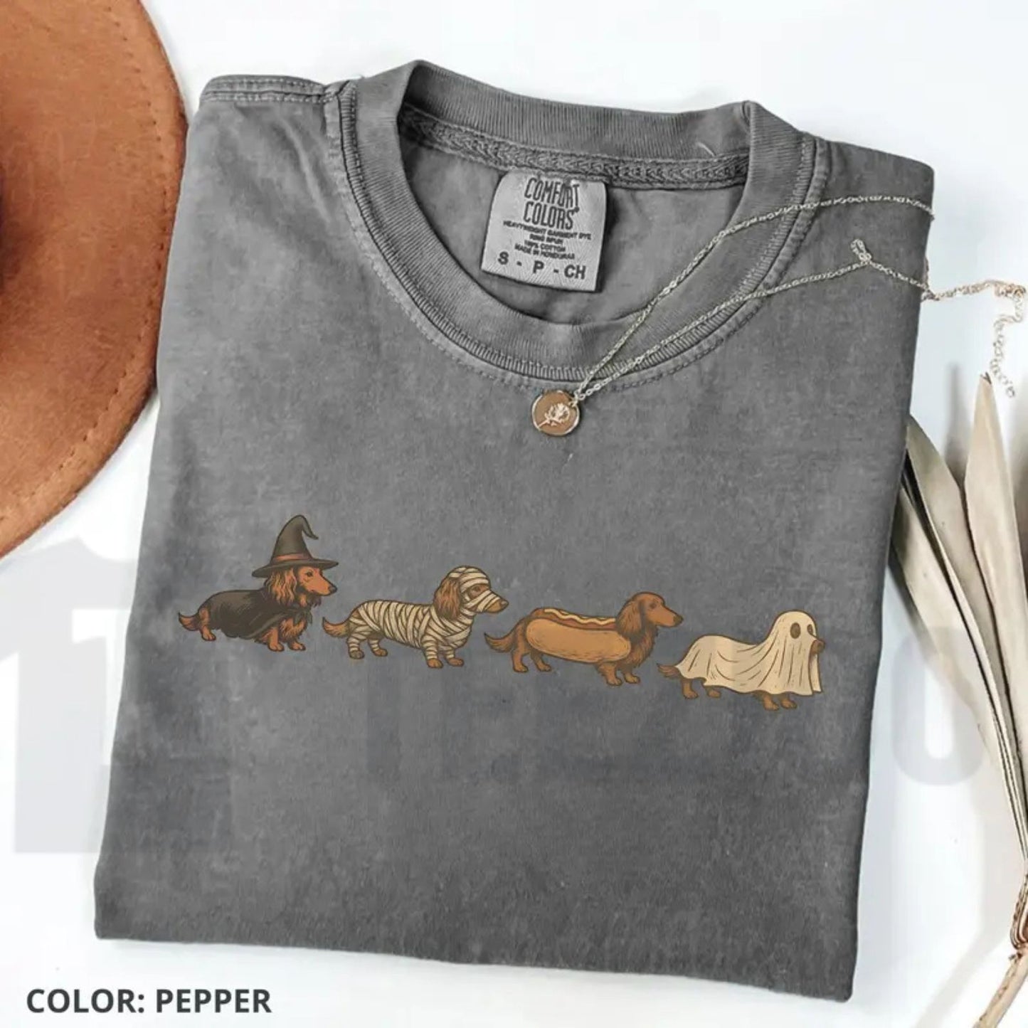Halloween Wiener Dog Dachshund Costume Comfort Colors Shirt – Cute Spooky Tee