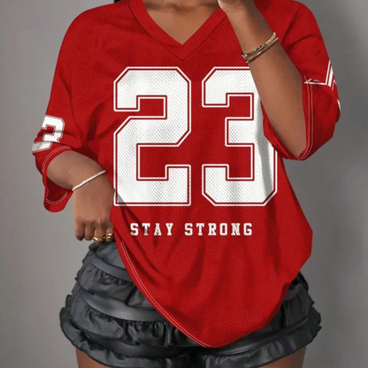 Women's Stay Strong Retro Mesh Sports T-shirt