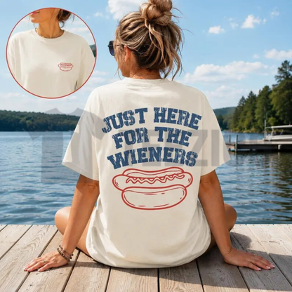 Just Here For The Wieners Comfort Colors 4th of July Shirt