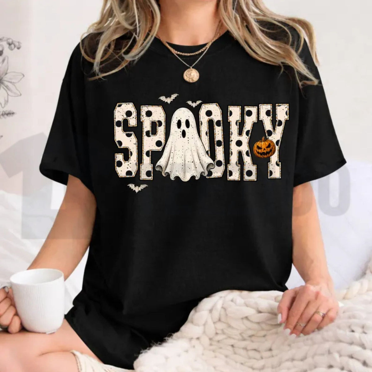 Retro Spooky Ghost Preppy Halloween Comfort Colors T-Shirt