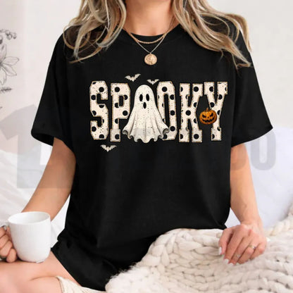 Retro Spooky Ghost Preppy Halloween Comfort Colors T-Shirt