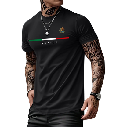 Mexican-Themed Print T-Shirt for Men - Retro Mexico Pride Graphic Tee