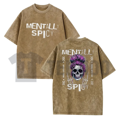 Spicy Brain Skull T-Shirt – Funny Neurospicy Mental Health Graphic Tee
