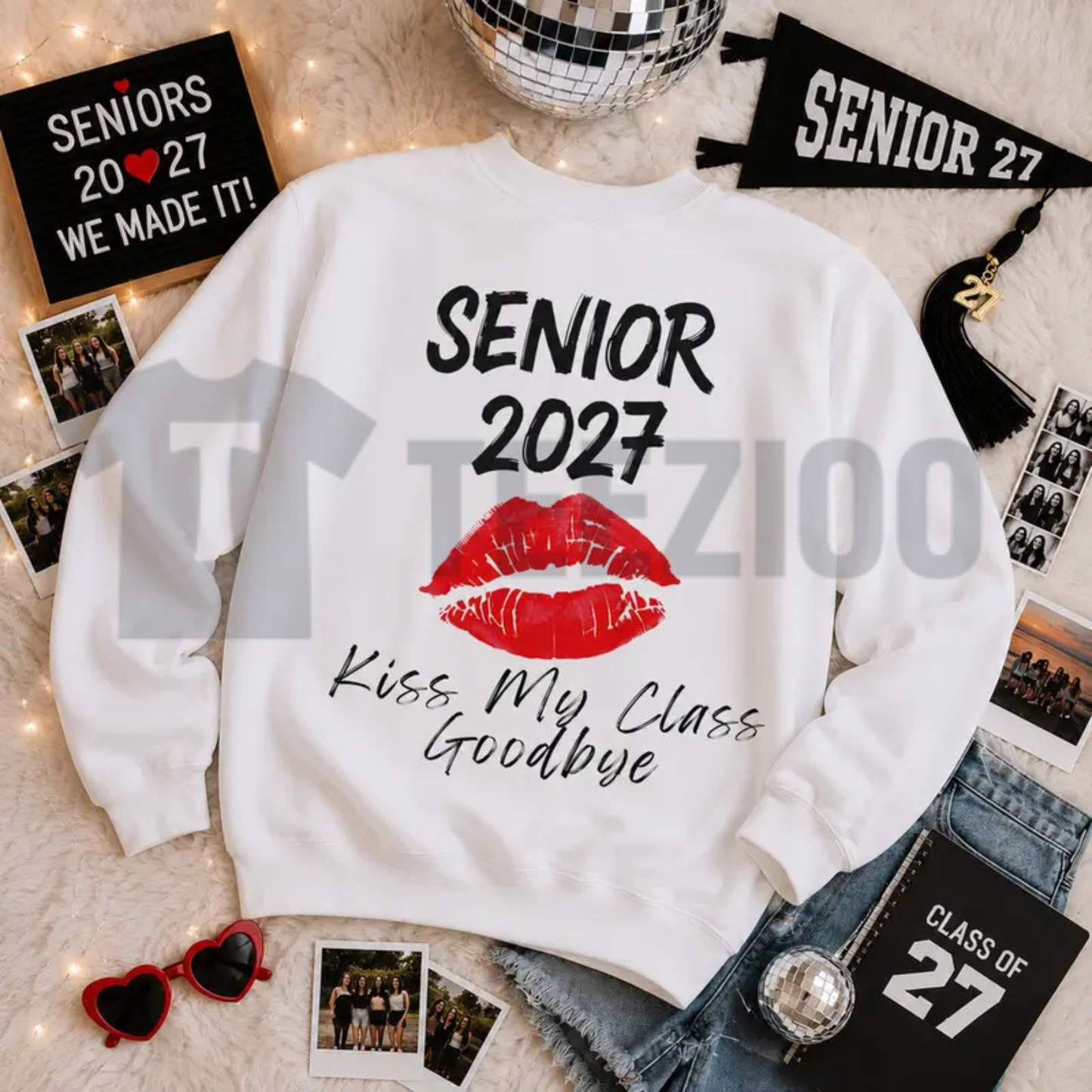 Senior 2027 Kiss My Class Goodbye Sweatshirt - Bold Graduation Crewneck