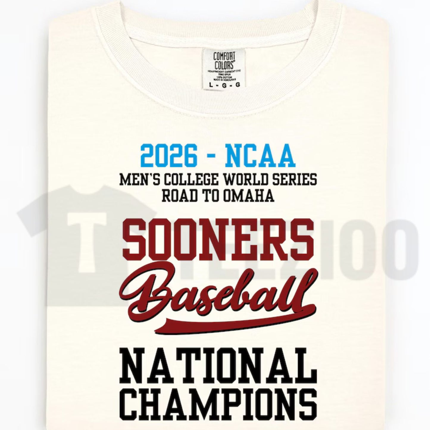 Sooners Baseball 2026 MCWS Champions Comfort Colors Shirt – Vintage Collegiate Tee