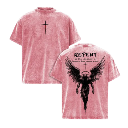 Vintage "Repent" Christian T-Shirt – Retro Gothic Cross Graphic Tee