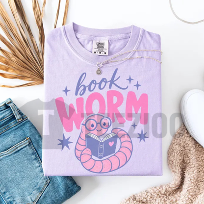 Comfort Colors® Book Worm Shirt - Trendy Reading Worm Graphic Tee