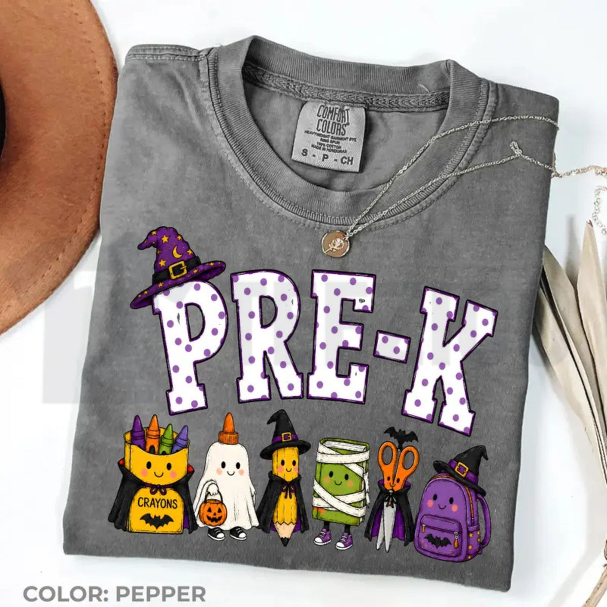 Comfort Colors Halloween Teacher Shirt – Spooky Pencil Cute Fall Classroom Tee
