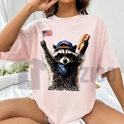 Feral Free Raccoon 4th of July Shirt | Comfort Colors Tee