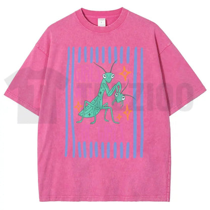 Girls Will Be Girls Mantis T-Shirt – Funny Feminist Insect Vintage Washed Graphic Tee