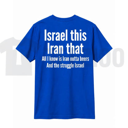 Humorous Beer Pun Graphic Top – Funny Back Print Iran Outta Beers Apparel
