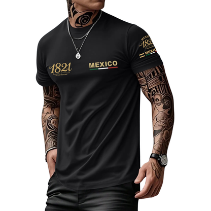 Mexican-Themed Print T-Shirt for Men - Retro Mexico Pride Graphic Tee