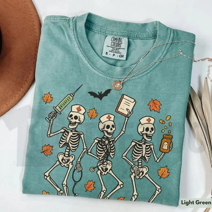 Spooky Season Nurse Skeleton Comfort Colors Shirt – Halloween RN Fall Tee
