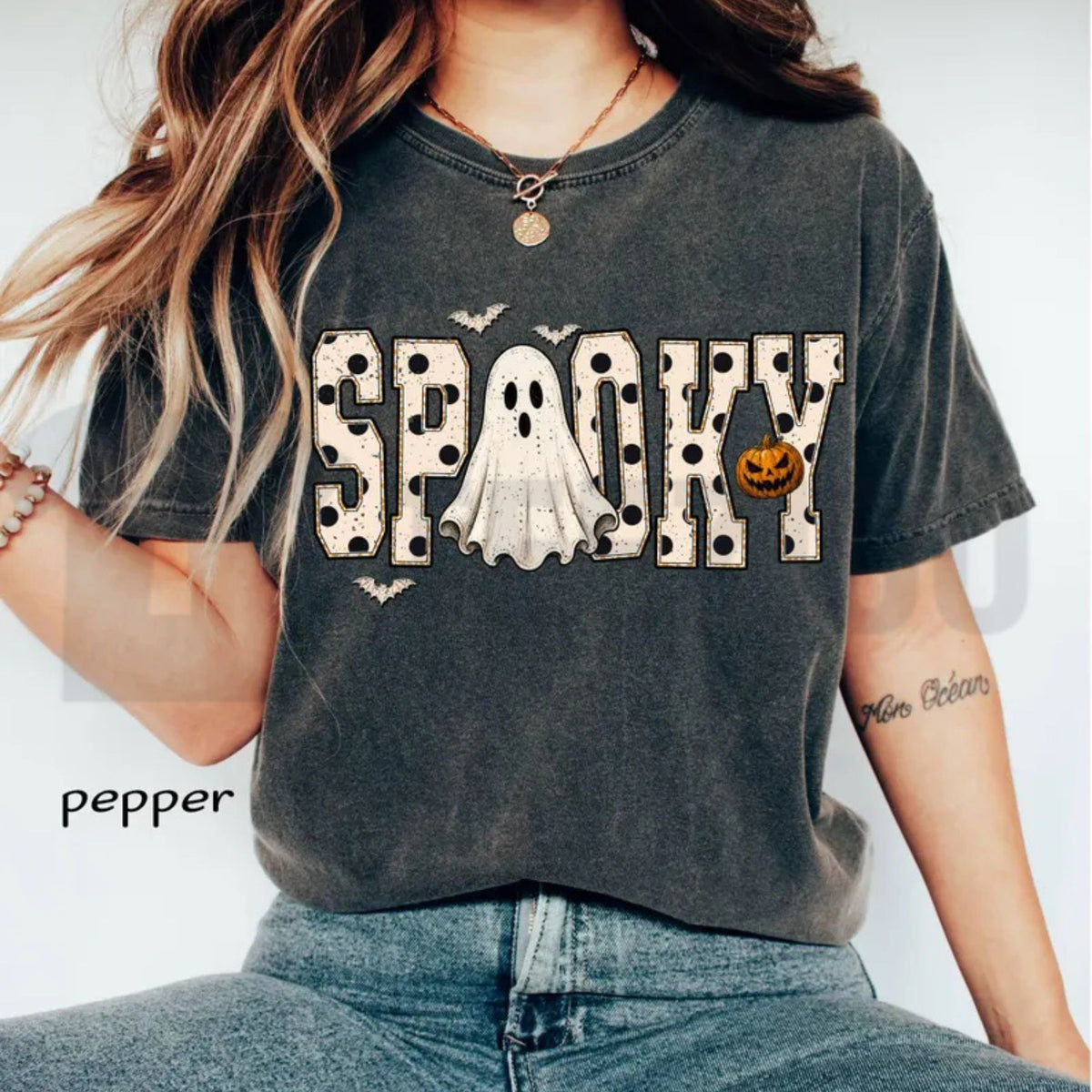 Retro Spooky Ghost Preppy Halloween Comfort Colors T-Shirt
