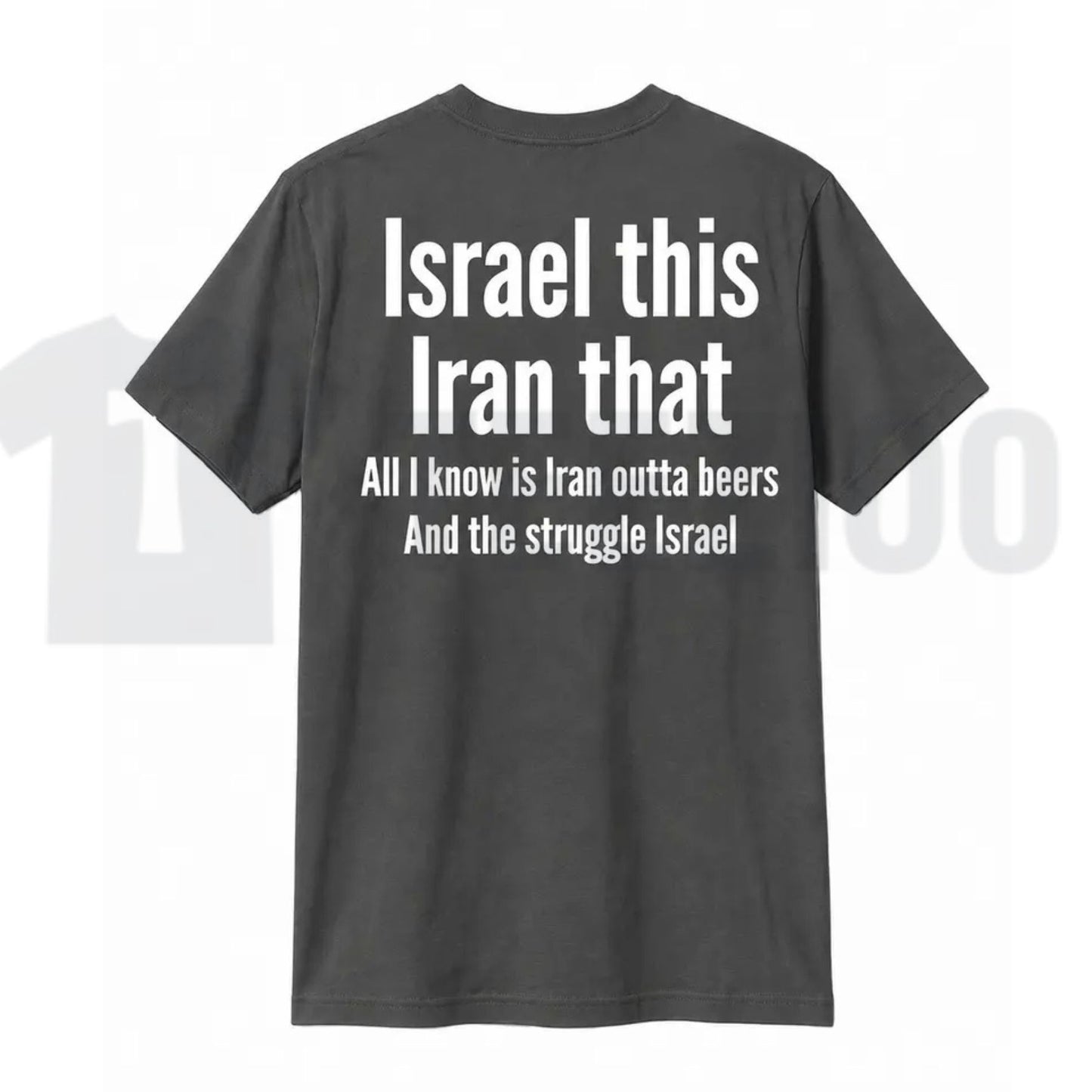 Humorous Beer Pun Graphic Top – Funny Back Print Iran Outta Beers Apparel