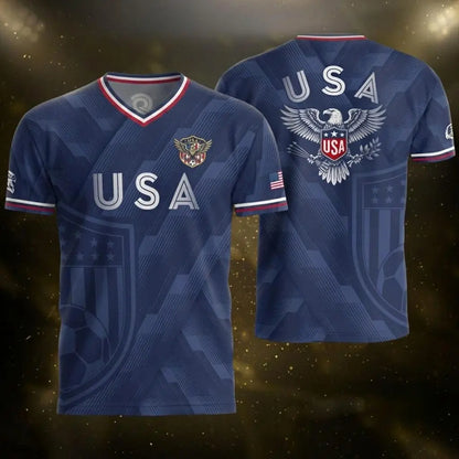USA 2026 V-Neck Soccer Fan Jersey – Retro Football