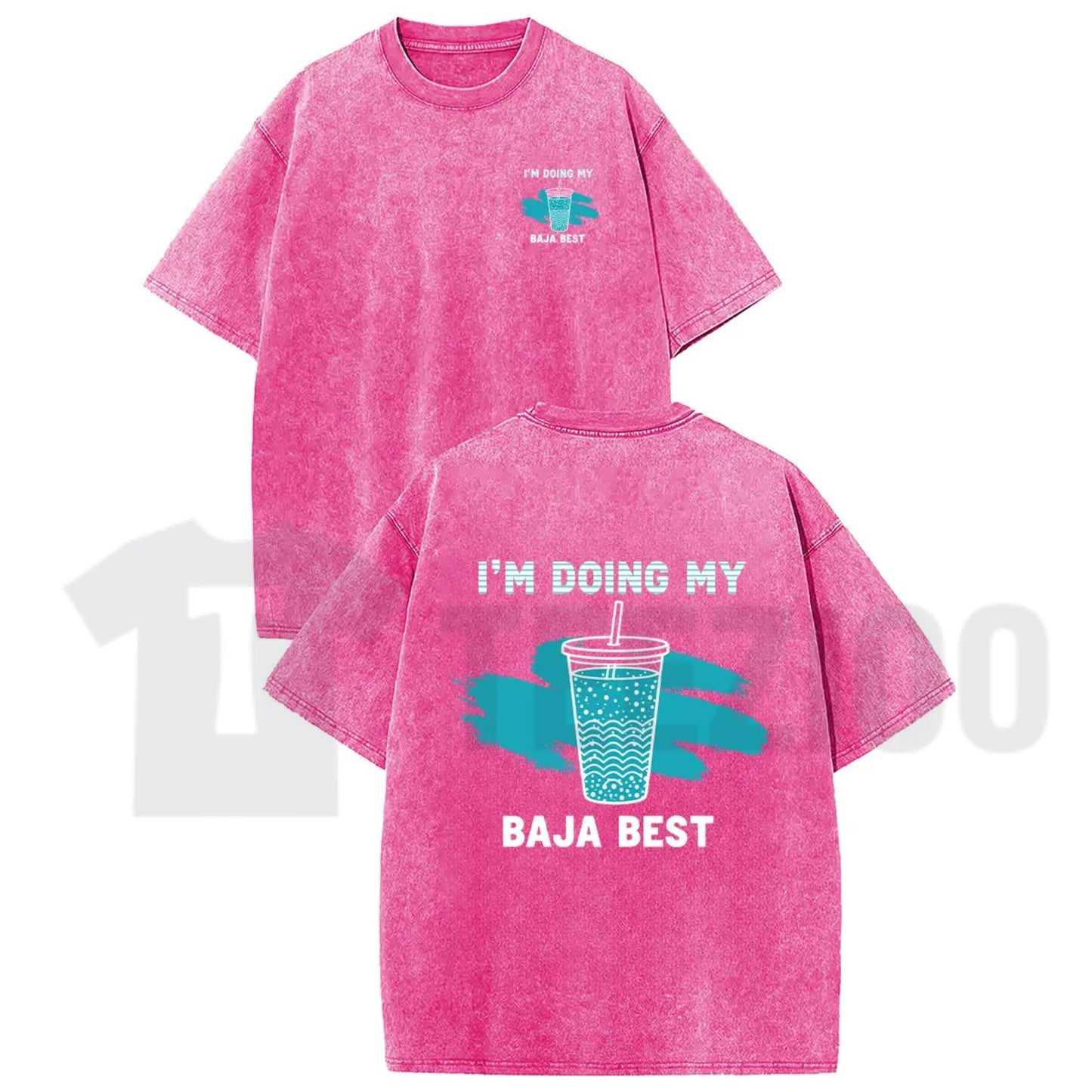 Holafish "Doing My Best" Drink T-Shirt – Vintage Washed Casual Graphic Tee