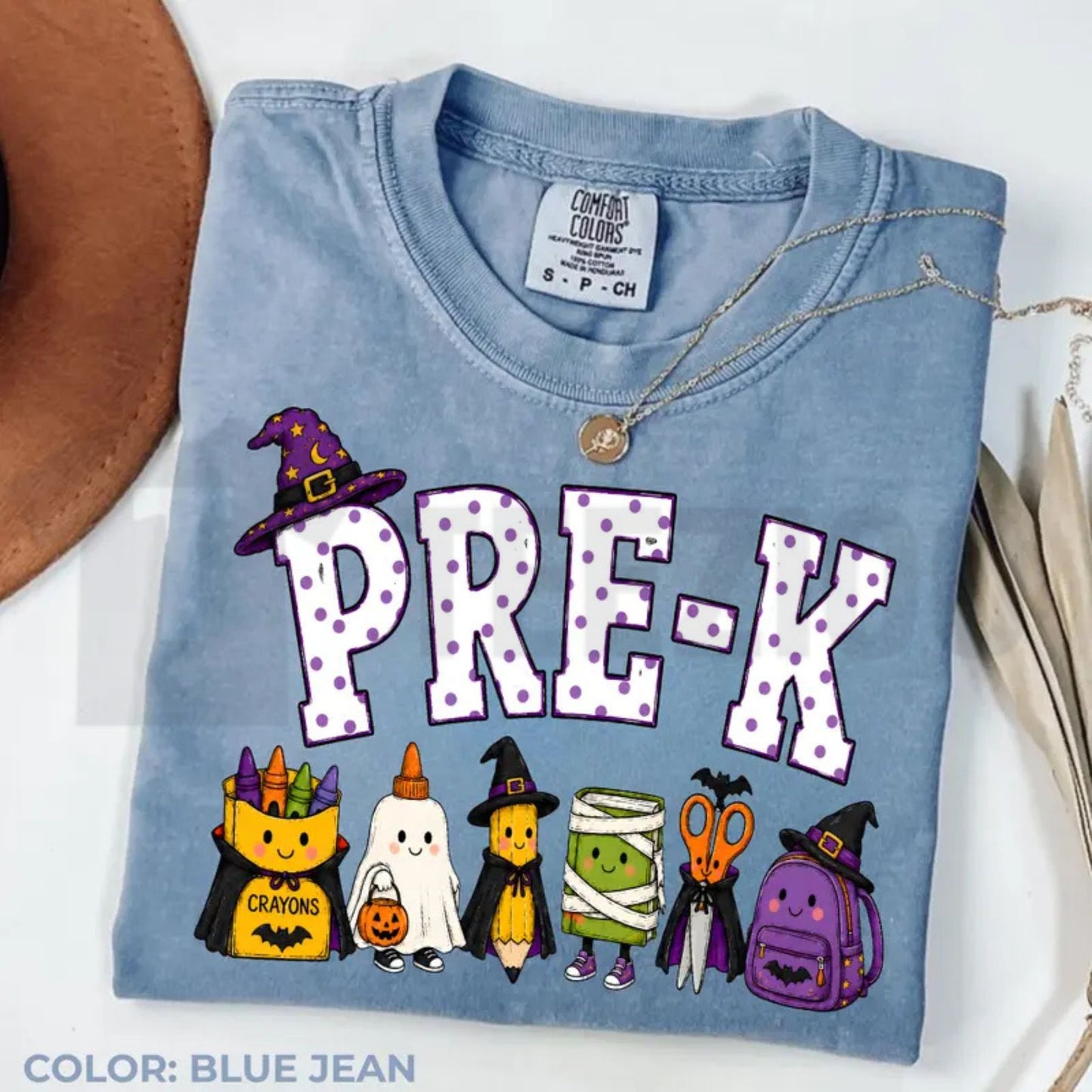 Comfort Colors Halloween Teacher Shirt – Spooky Pencil Cute Fall Classroom Tee