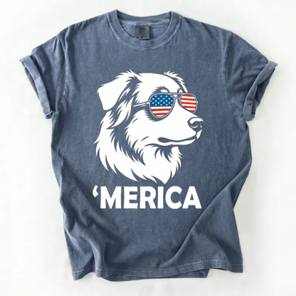 Patriotic Dog T-Shirt – Comfort Colors® 4th of July Golden Retriever Tee