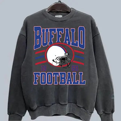 Retro Football Fan Crewneck – Oversized 90s Sports Graphic Pullover