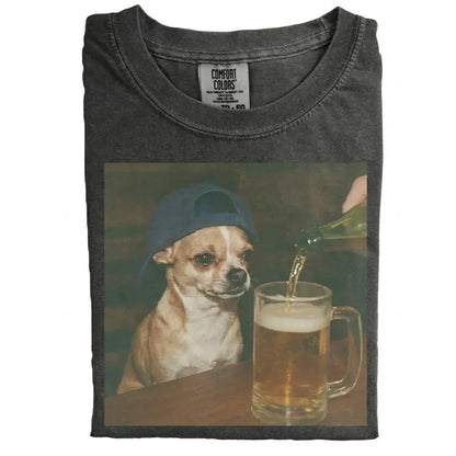 Dog Beer Tee – Vintage 90s Edgy Dog Meme Shirt