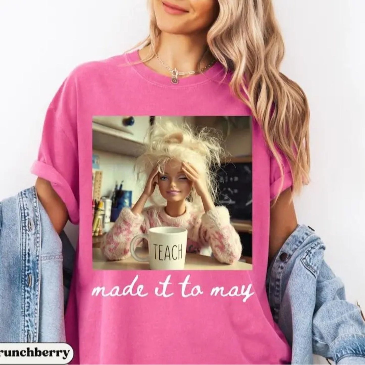 Comfort Colors Last Day of School Teacher T-Shirt – Funny Doll Face Meme Graphic Tee, Summer Break Humor Shirt - Teezioo