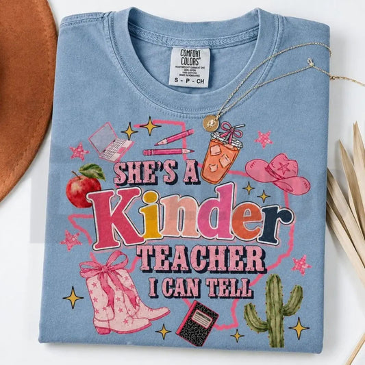 Custom Grade She's a Teacher Comfort Colors Shirt – Retro Educator Tee - Teezioo