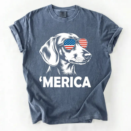 Patriotic Dog T-Shirt – Comfort Colors® 4th of July Golden Retriever Tee