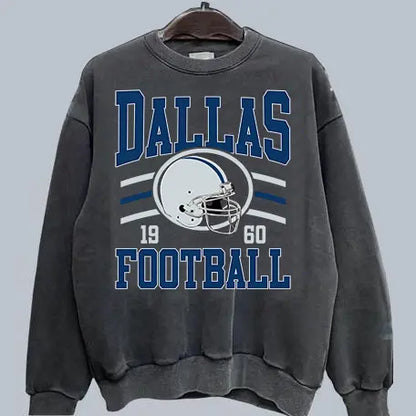 Retro Football Fan Crewneck – Oversized 90s Sports Graphic Pullover