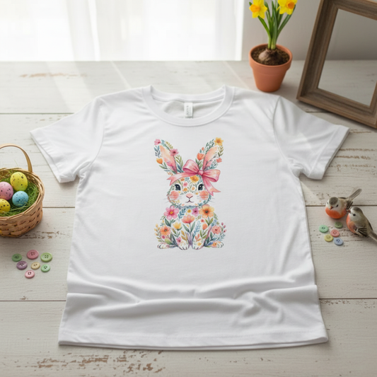 Easter Bunny Pink Bow T-Shirt - Teezioo