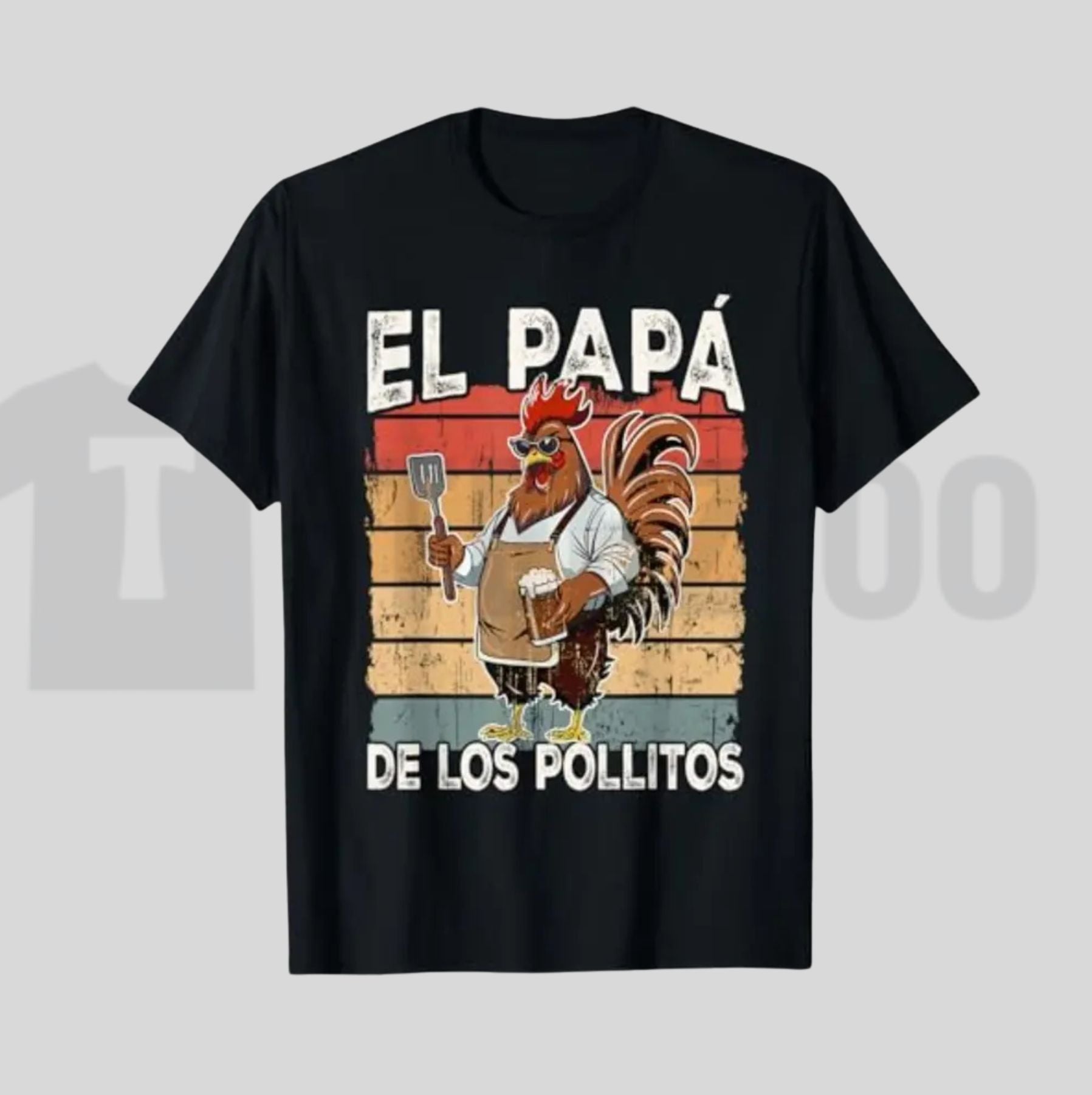El Papa de los Pollitos Funny Spanish Dia del Padre Gift Graphic T-Shirt - Teezioo