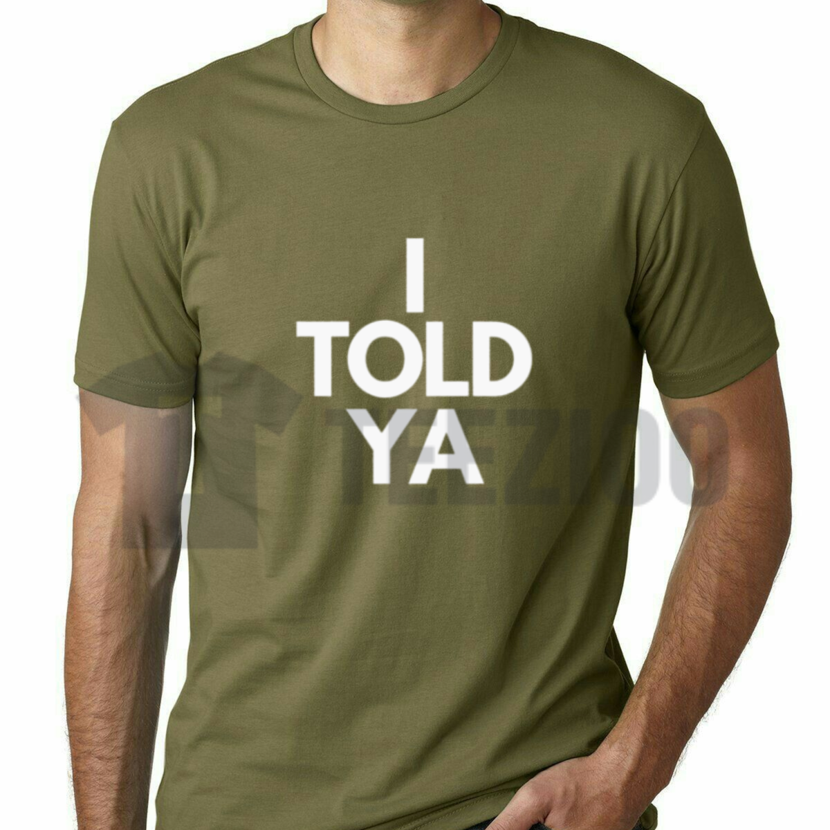 Front view of "I Told Ya" Challengers Movie Inspired T-Shirt styled in a retro tennis aesthetic outfit with denim jeans and sneakers - teezioo