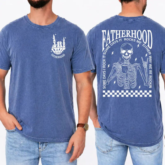 Funny Dad Skeleton T-Shirt – Retro Fatherhood Graphic Tee, First Time Dad Gift Shirt - Teezioo