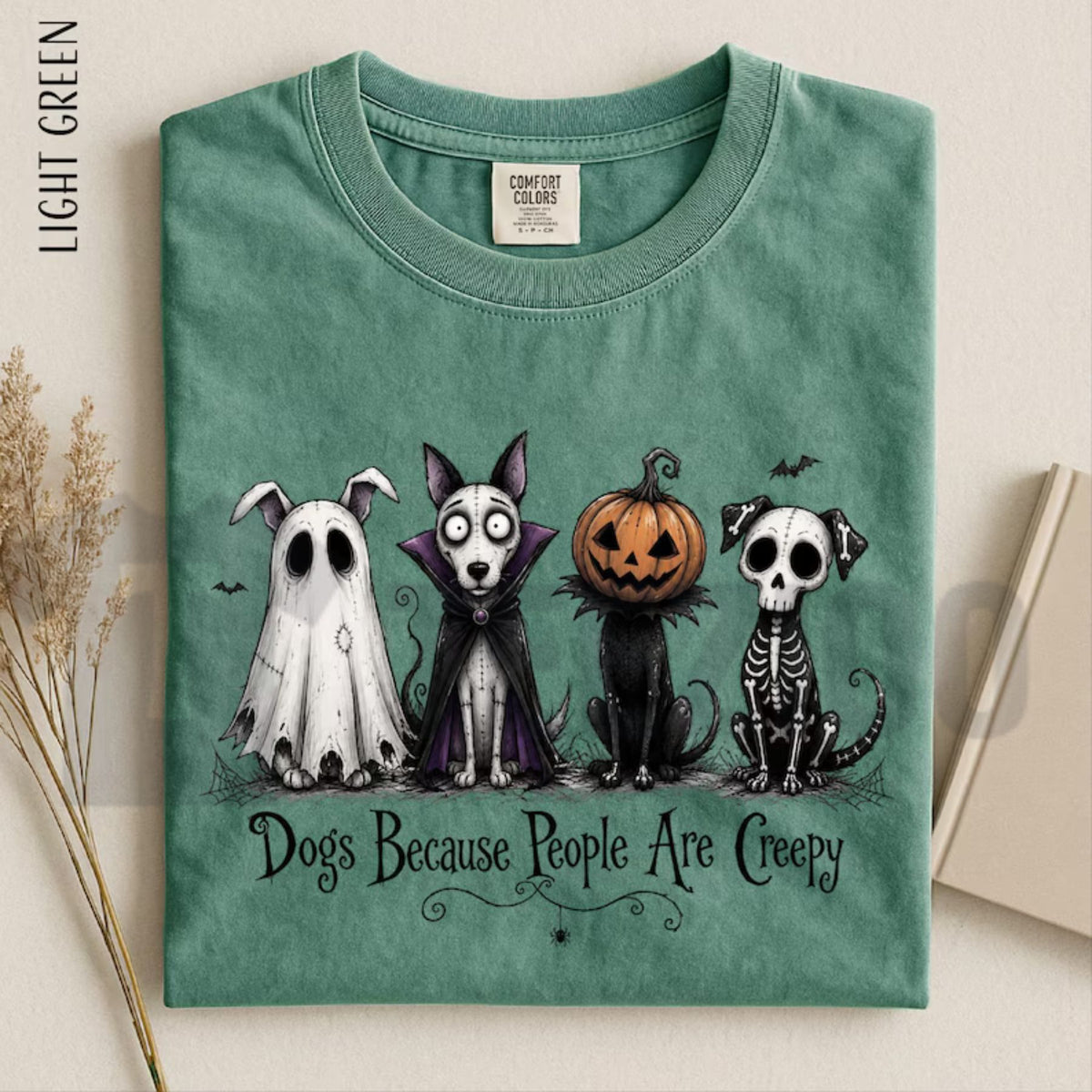 Funny Dog Lover Halloween Comfort Colors Retro Spooky Graphic Tee - Teezioo
