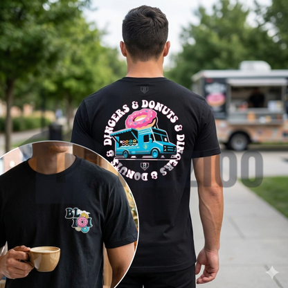 Funny "Donut Addict" Truck Shirt – Cute Pastry Enthusiast Graphic Tee - Teezioo