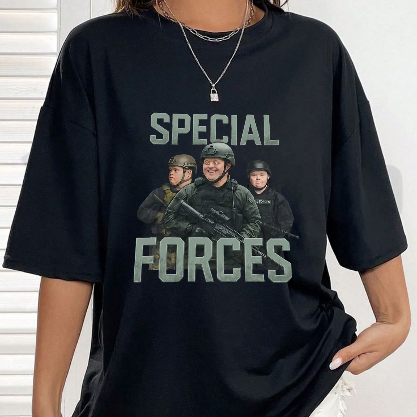 Funny Special Forces Meme Edgy Internet Humor Retro Graphic T-Shirt - Teezioo