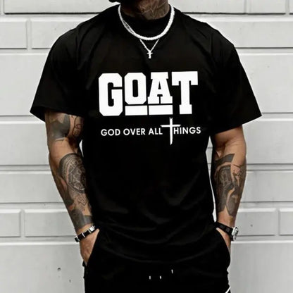 "GOAT" God Over All Things T-Shirt – Christian Faith Graphic Tee, Unisex Cotton Shirt - Teezioo