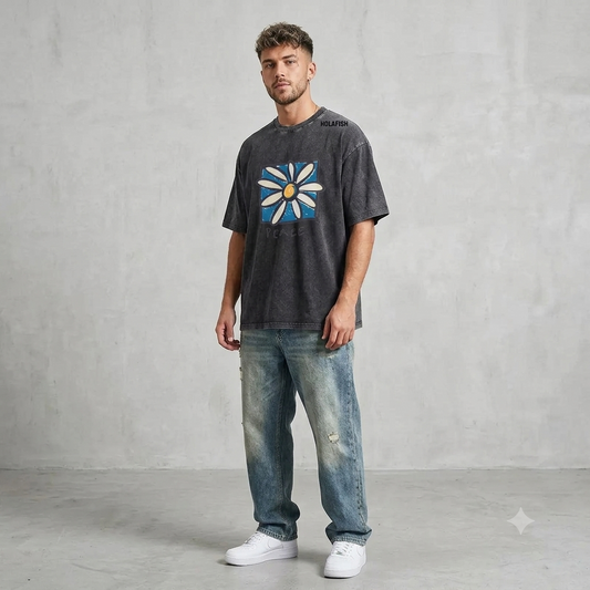 Retro Vintage Peace Sign Washed Graphic T-Shirt
