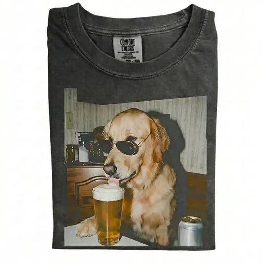 Custom Dog Breeds Drinking Beer T-Shirt