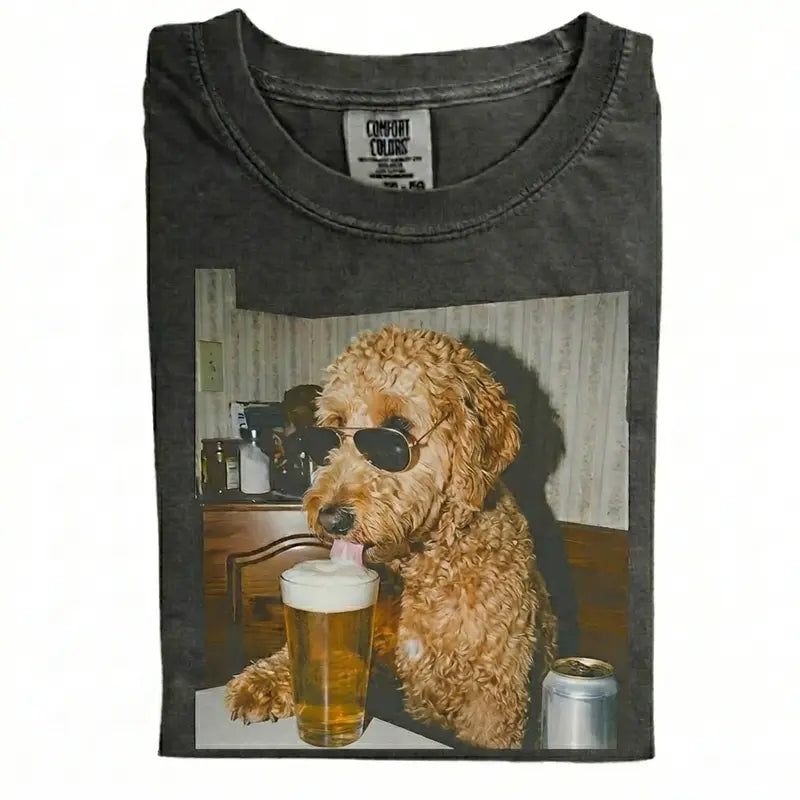 Custom Dog Breeds Drinking Beer T-Shirt