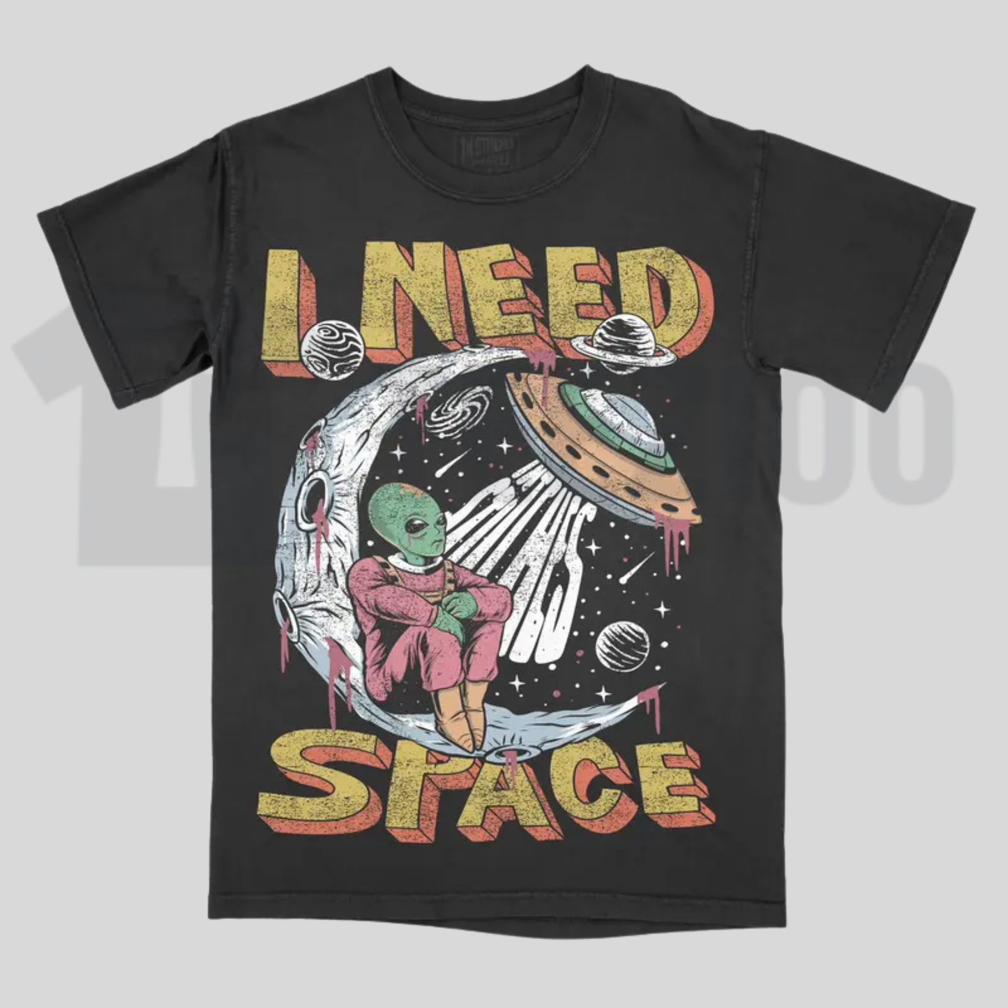 Gothic Alternative Space Statement Top – Vintage Oversized Aesthetic Graphic Apparel - Teezioo