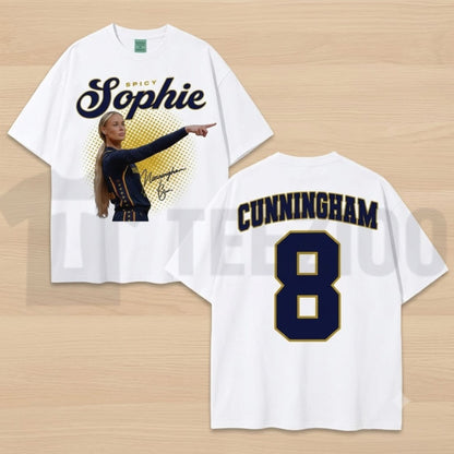 Graphic Sophie 8 2-Sided Basketball Premium Game Day Fan Graphic T-Shirt - Teezioo