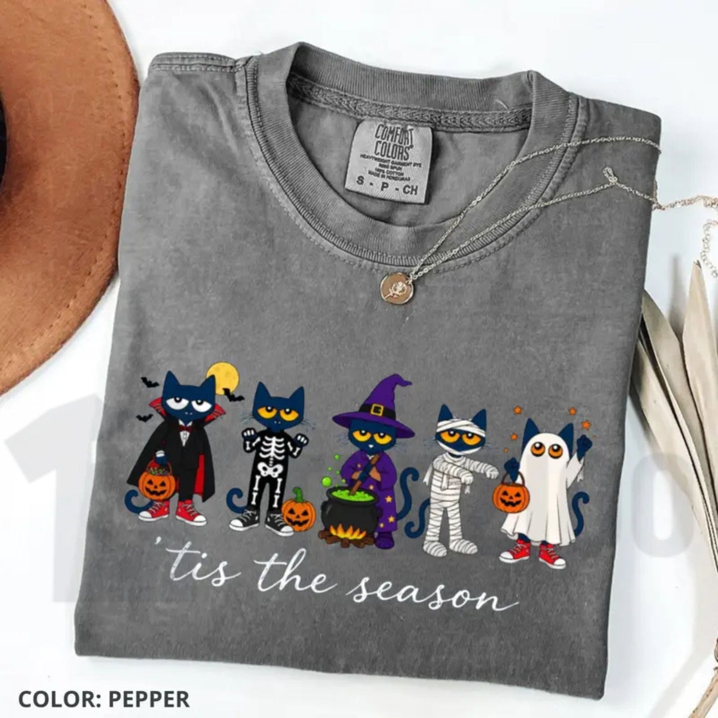 Groovy Pete The Cat Halloween Teacher Shirt Tis The Season Classroom Tee - Teezioo