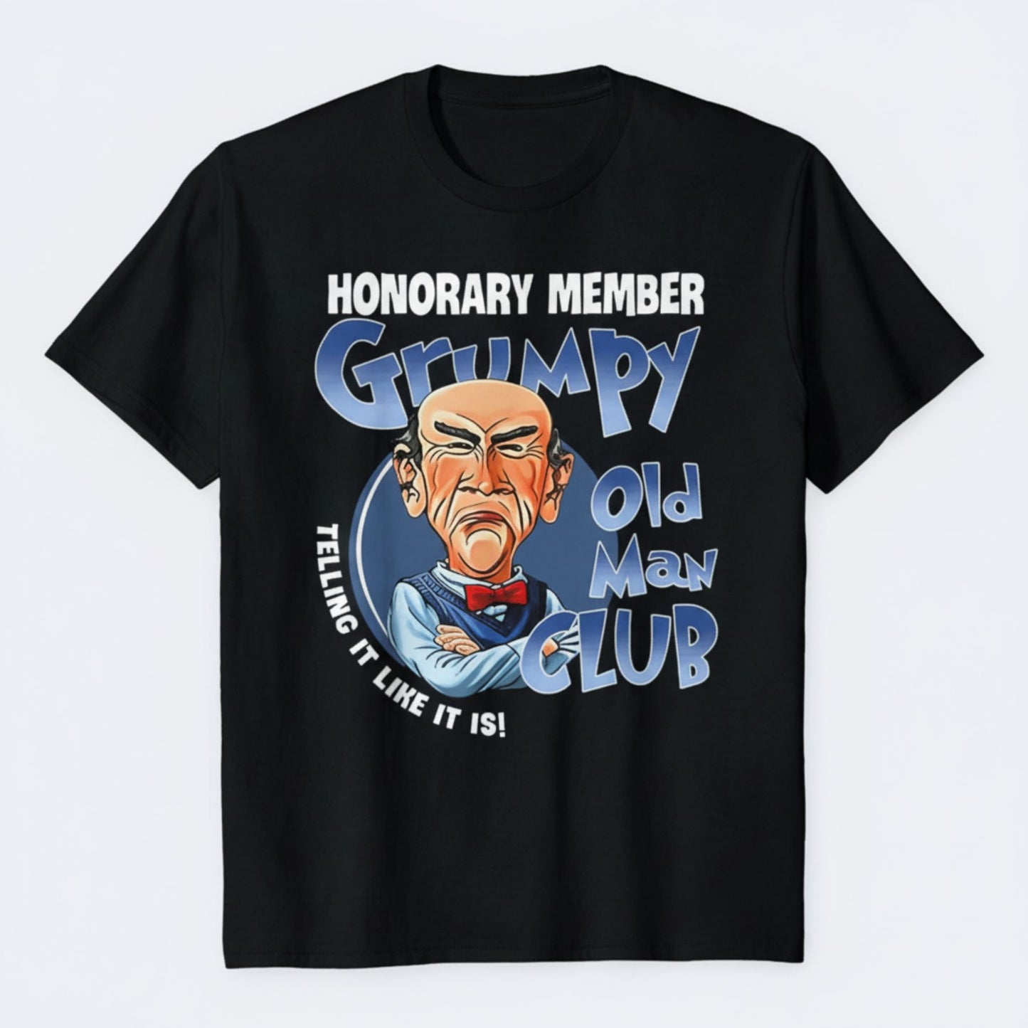 "Grumpy Old Man Club" Honorary Member T-Shirt – Funny Sarcastic Graphic Tee, Premium 100% Cotton Telling It Like It Is Top, Made in USA - Teezioo