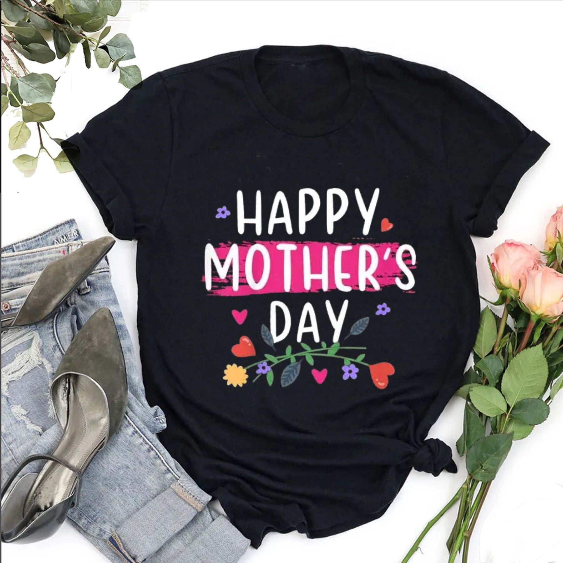 Happy Mother's Day 2025 Keepsake T-Shirt – Special 2025 For Mom Gift Idea Tee, Premium 100% Cotton Floral Celebration Top, Made in USA - Teezioo