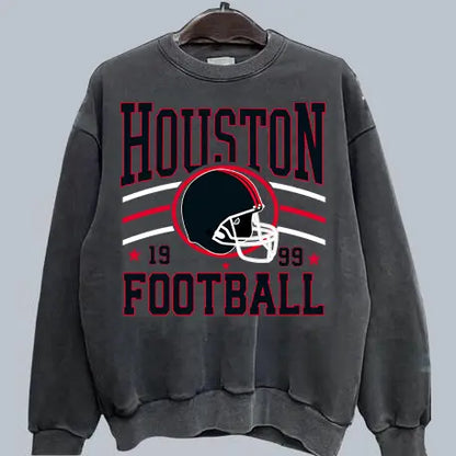 Retro Football Fan Crewneck – Oversized 90s Sports Graphic Pullover