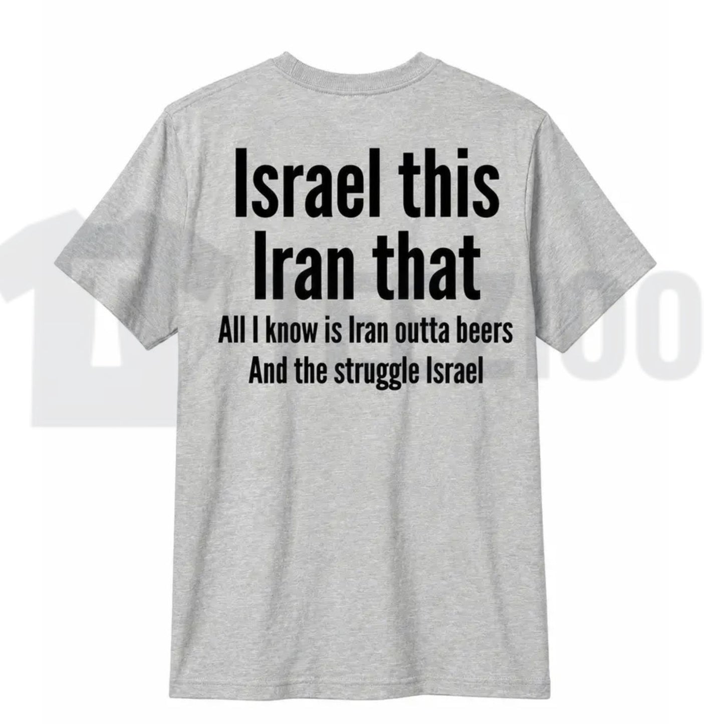 Humorous Beer Pun Graphic Top – Funny Back Print Iran Outta Beers Apparel - Teezioo