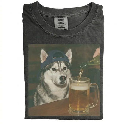 Dog Beer Tee – Vintage 90s Edgy Dog Meme Shirt