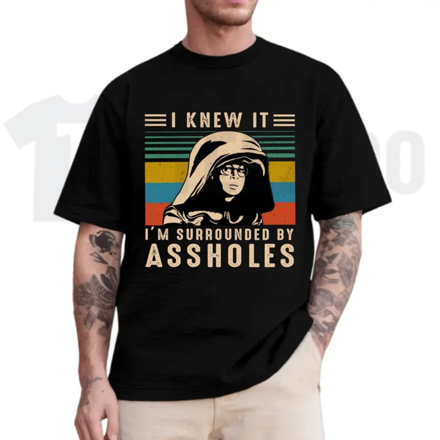 I Knew It I’m Surrounded Graphic T-Shirt – Funny Spaceballs Movie Tee, Retro Sci-Fi Comedy Pop Culture Shirt - Teezioo