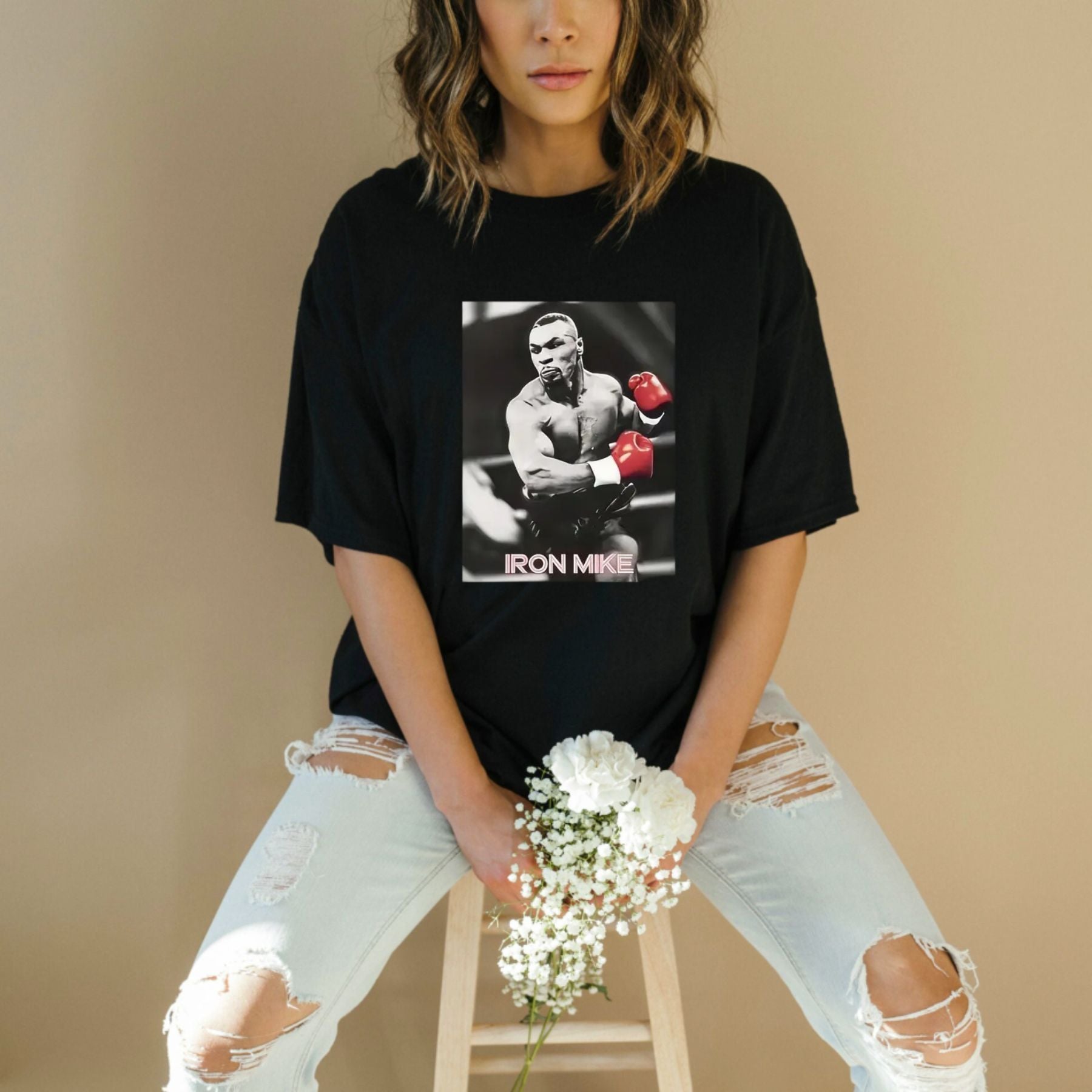 "Iron Mike" Vintage Autographed Boxing T-Shirt – Retro Heavyweight Mike Tyson Graphic Top, Combat Sports Streetwear Tee - Teezioo